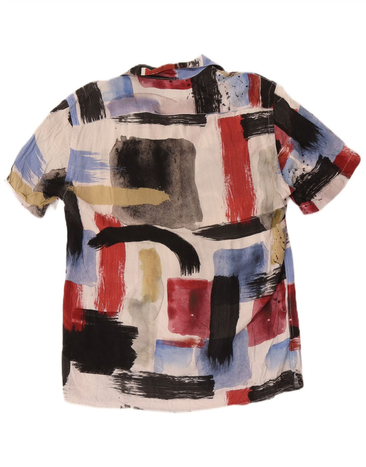 Zara Chemise décontractée à manches courtes pour homme Petit motif géométrique multicolore
