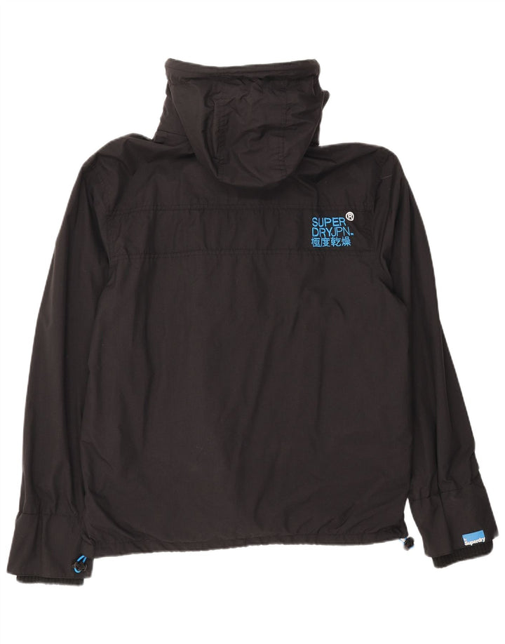 SUPERDRY Womens Graphic Windbreaker Jacket UK 40 Large Black