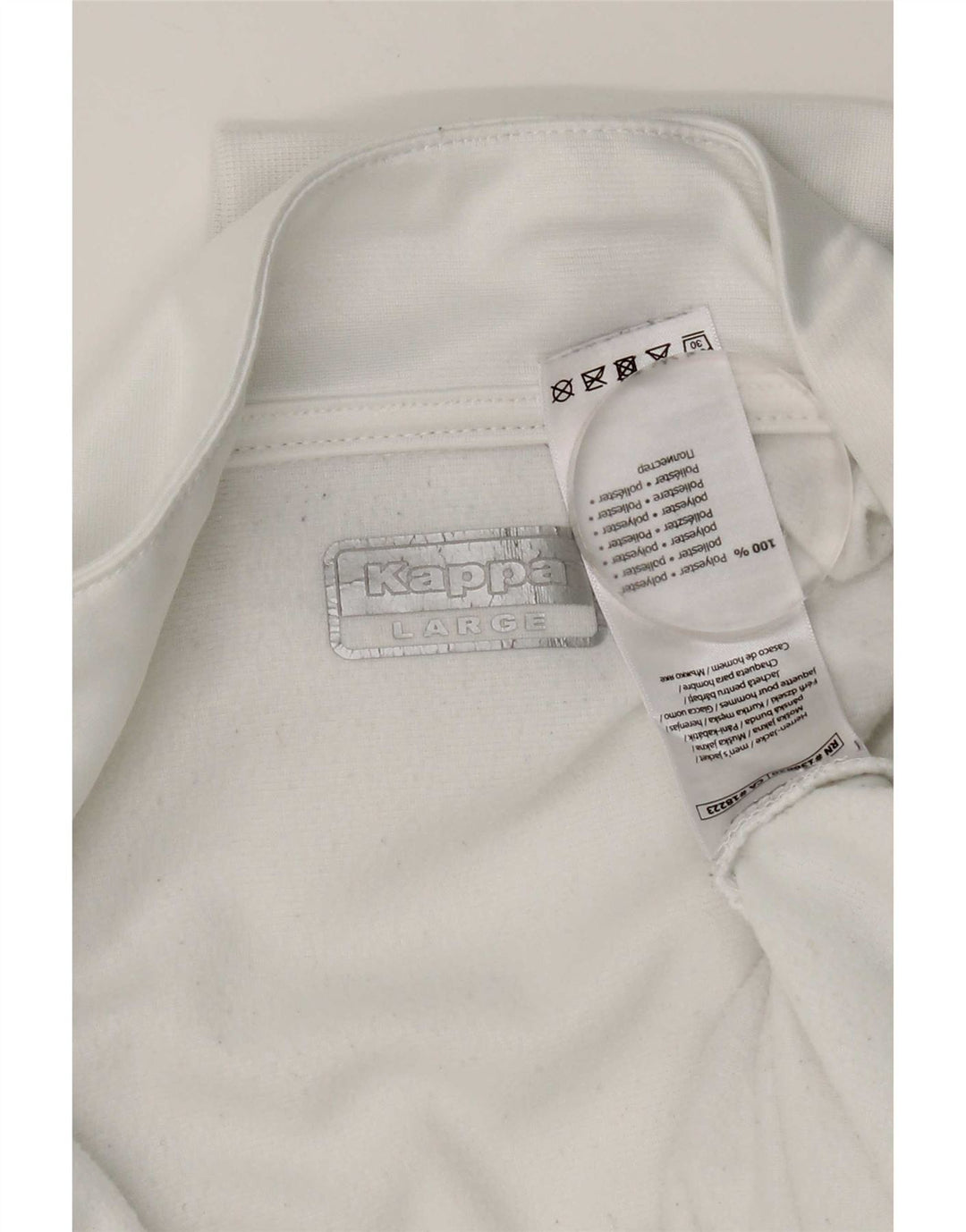 Kappa Veste de survêtement graphique pour homme Large Blanc Polyester