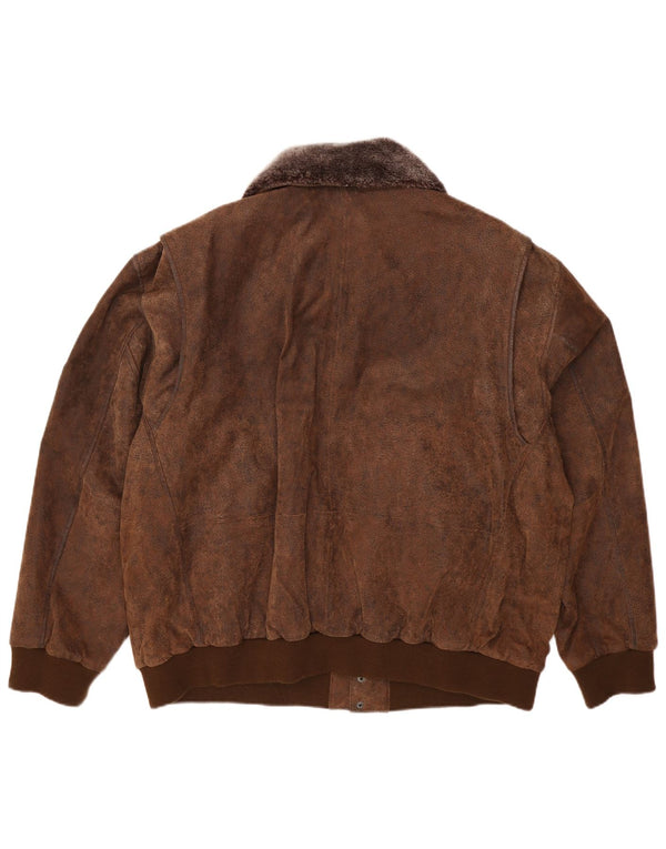 Maddox Veste en cuir pour homme UK 52 6XL Cuir marron