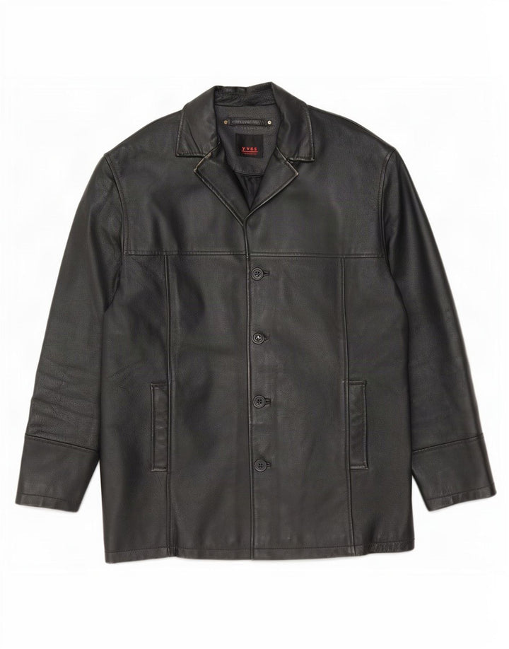 veste en cuir homme vintage IT 48 Medium Noir