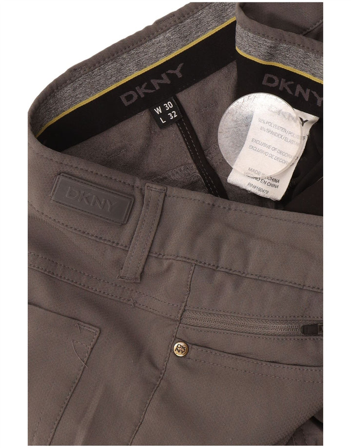 Dkny Pantalon décontracté droit pour homme W30 L32 Gris Polyester