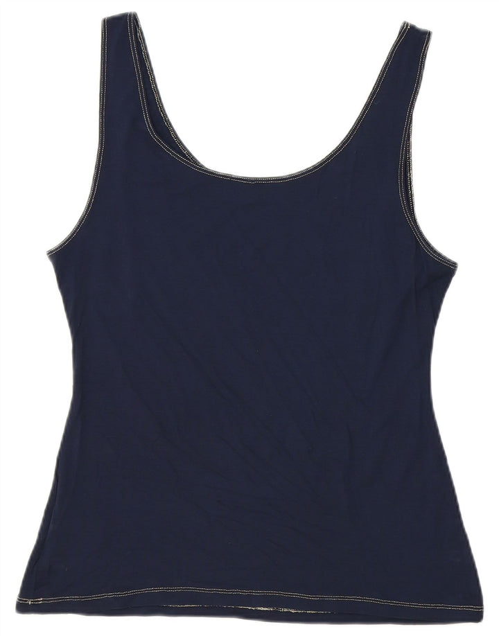 Roccobarocco Débardeur court graphique pour femme IT 50 XL Bleu marine