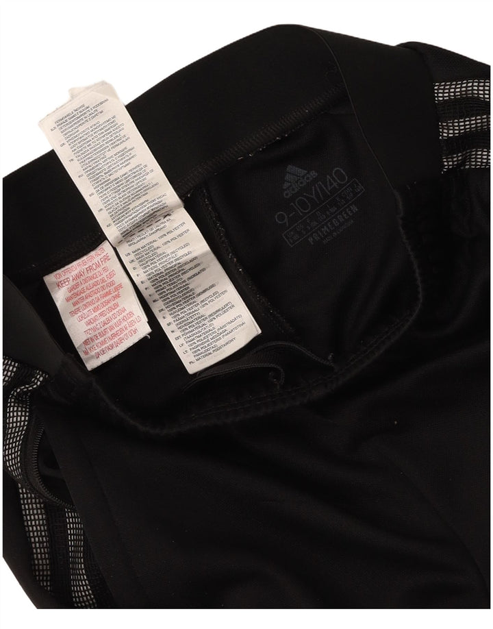 ADIDAS Boys Aeroready Tracksuit Trousers 9-10 Years Black Polyester