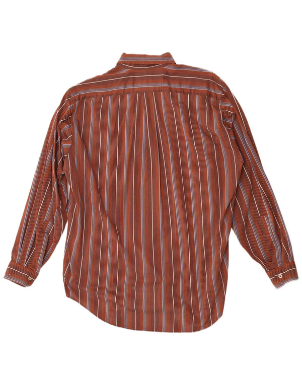 Marlboro Classics Chemise Homme Large Coton Rayé Marron