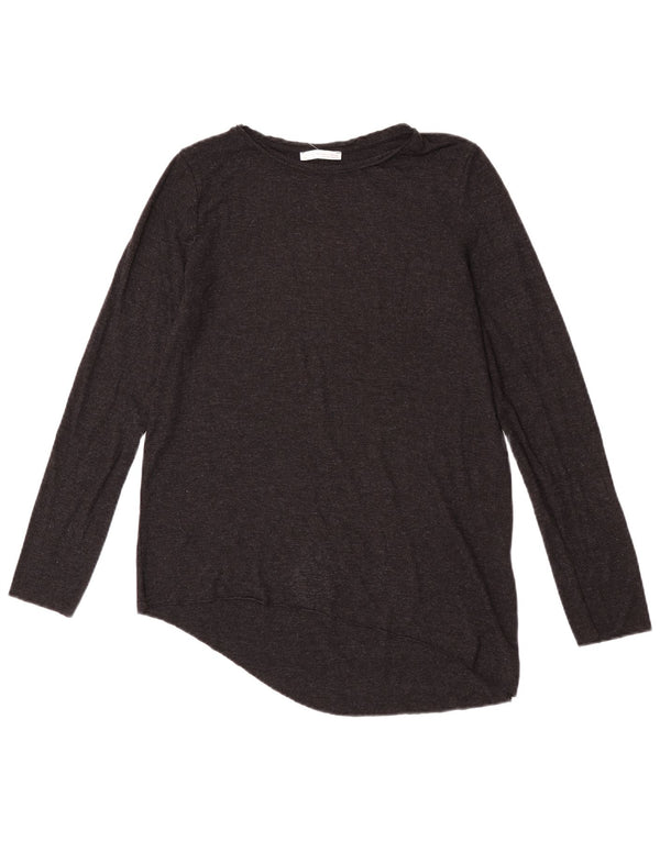 Zara Tunique asymétrique à manches longues pour femme UK 10 Small Gris Viscose