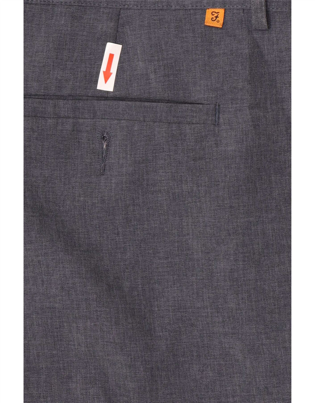 Farah Pantalon de Costume Droit Homme W42 L29 Gris Polyester