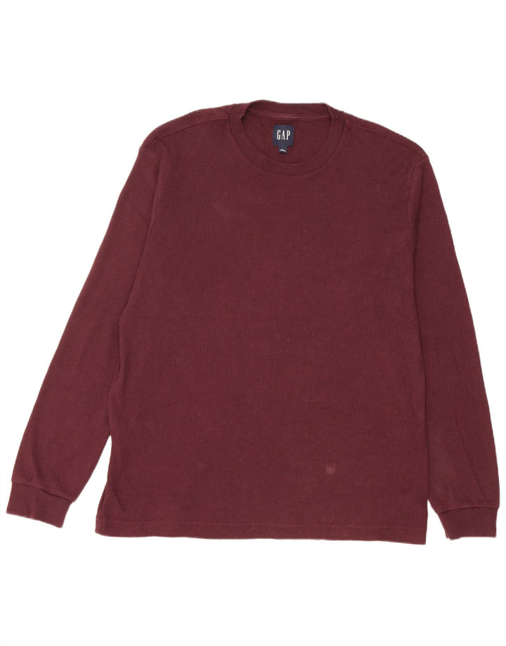 Gap Haut Homme Manches Longues Coton Bordeaux Moyen
