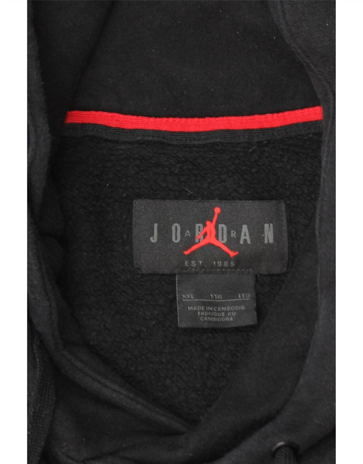JORDAN Pull à capuche graphique pour homme 2XL en coton noir