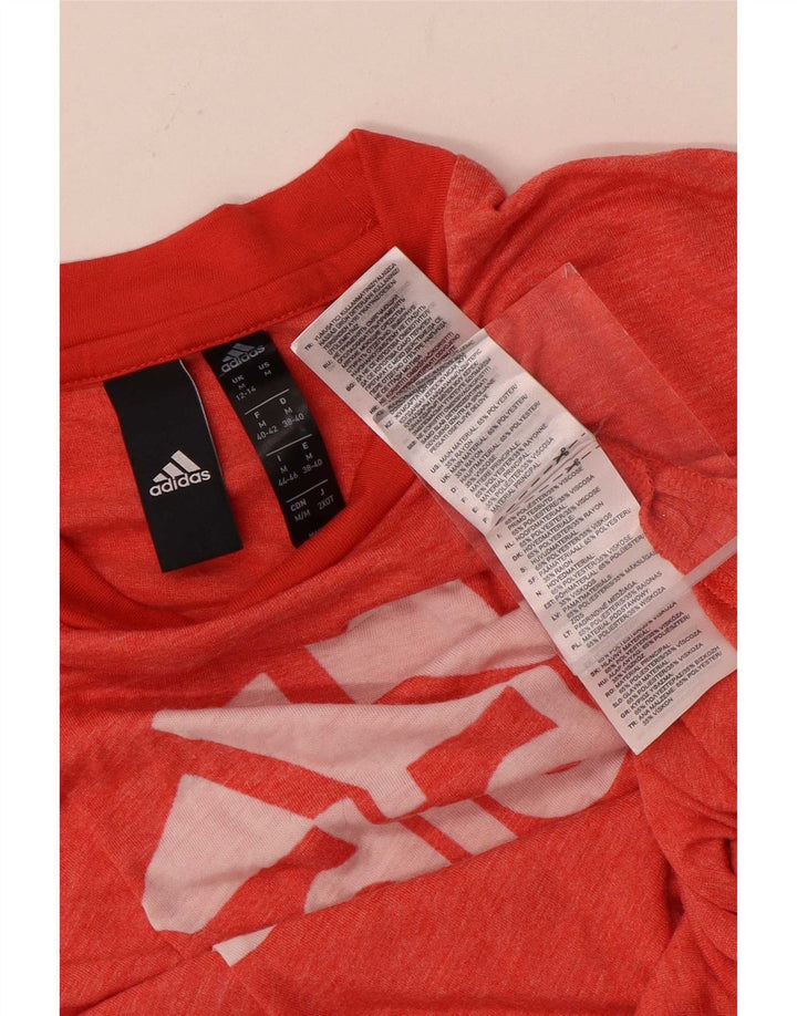 Adidas T-shirt graphique pour femme UK 12/14 Rouge moyen Polyester