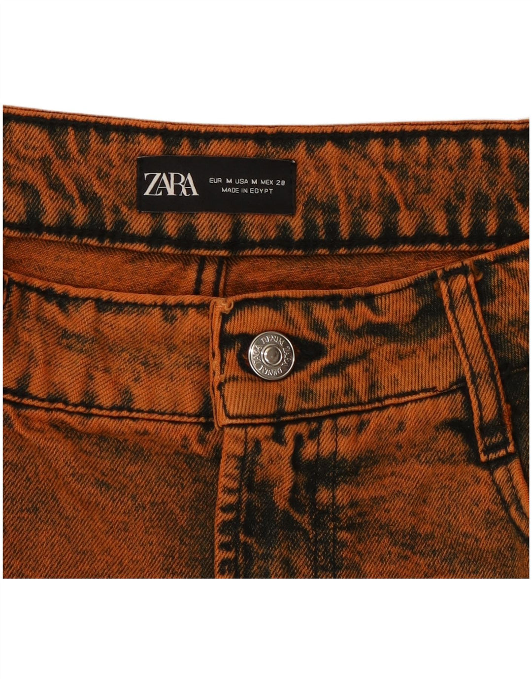 Zara Femme Mini Jupe En Jean Moyen W28 Orange