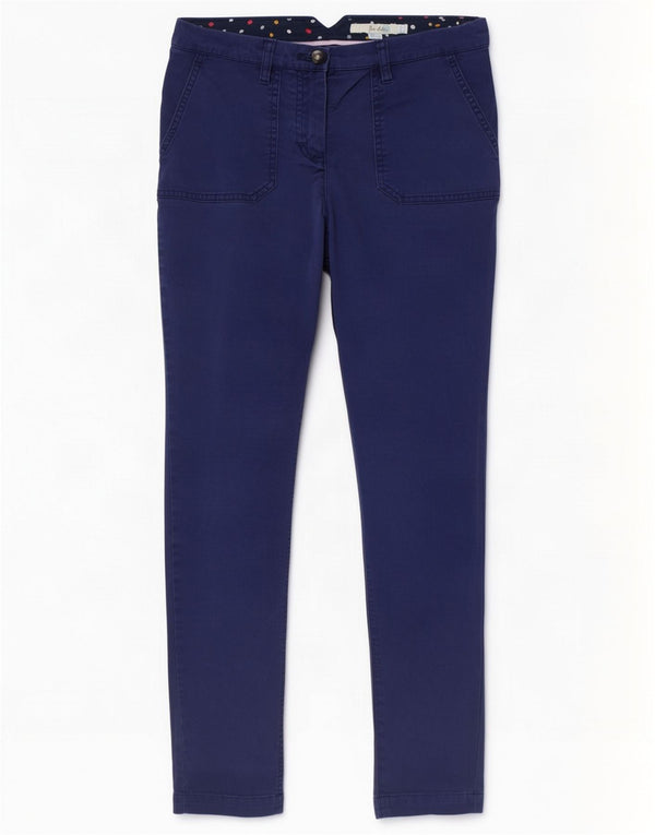 Pantalon Chino Slim Boden Femme UK 10 Small W28 L29 Bleu Coton