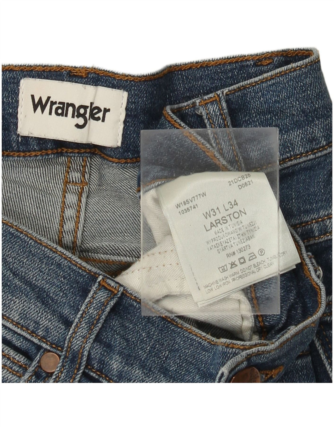WRANGLER Jean Larston Slim Homme W31 L34 Bleu Coton