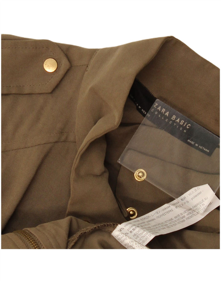 Zara Veste Militaire Femme UK 14 Medium Kaki Viscose
