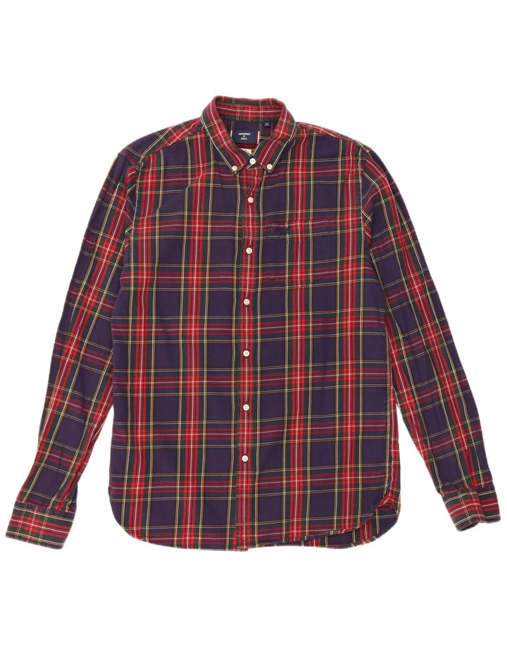 Superdry Chemise Flanelle Homme Bleu Marine Moyen Carreaux Coton