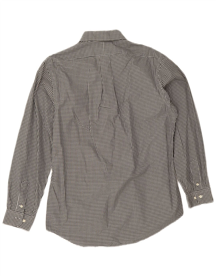 Polo Ralph Lauren Chemise ajustée sur mesure pour homme Taille 17 Grand coton vichy noir