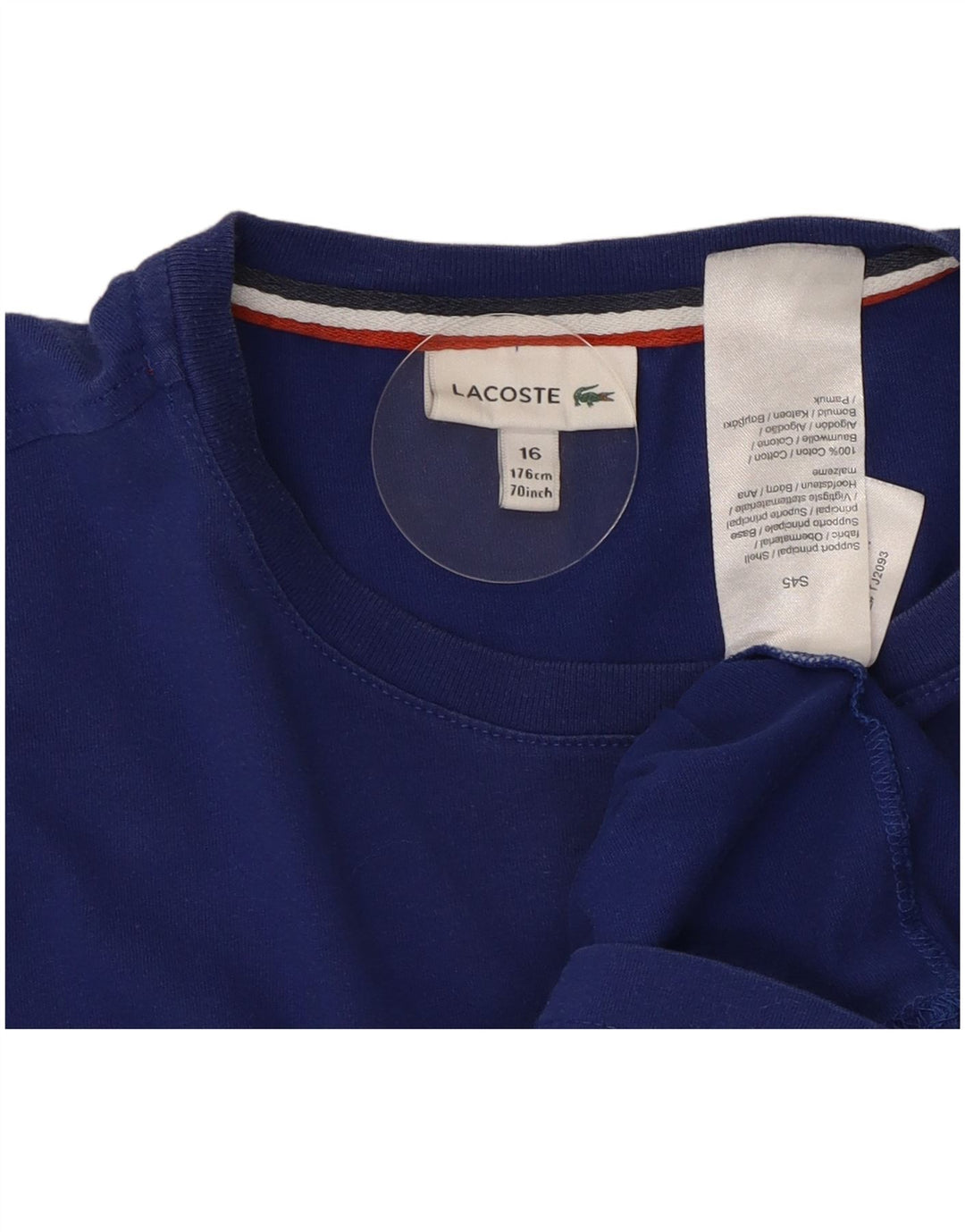 Lacoste Haut Garçon Manches Longues 15-16 ans Bleu Coton