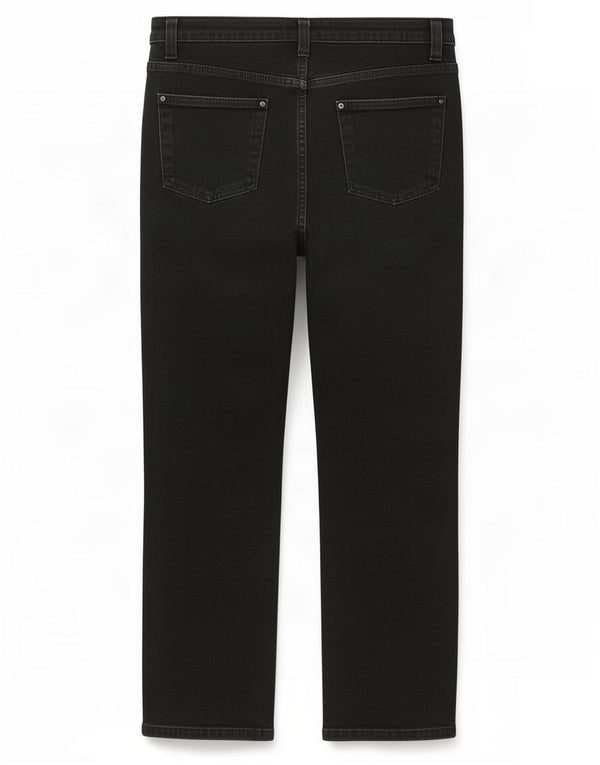 Marks & Spencer Jean court droit pour femme UK 14 Large W34 L27 Coton noir
