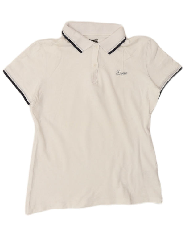 Lotto Polo Femme UK 14 Grand Blanc Coton
