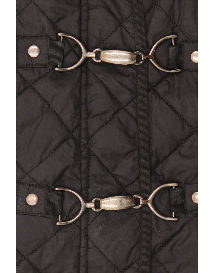 Laura Ashley Veste matelassée pour femme UK 14 Large Noir Polyamide