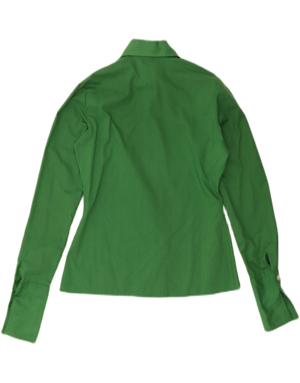 chemise femme vintage UK 12 Polyester vert moyen