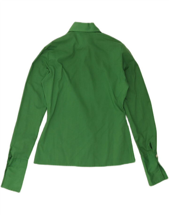 chemise femme vintage UK 12 Polyester vert moyen