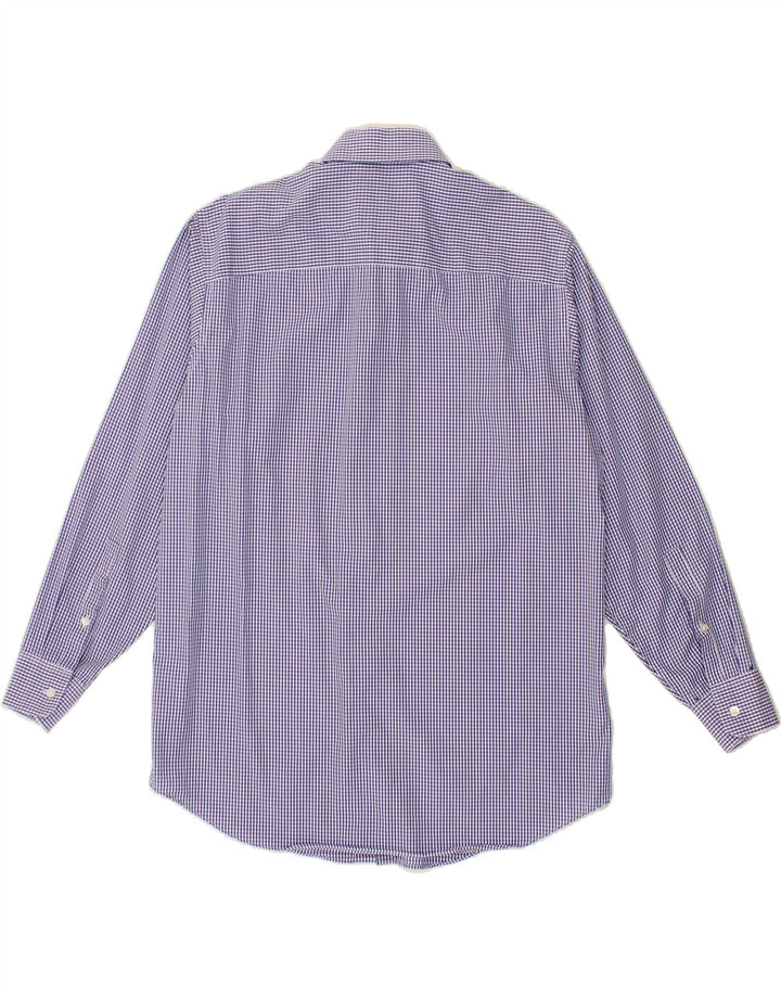 CALVIN KLEIN Chemise Regular Fit Homme Taille 15 1/2 Coton Vichy Bleu Moyen