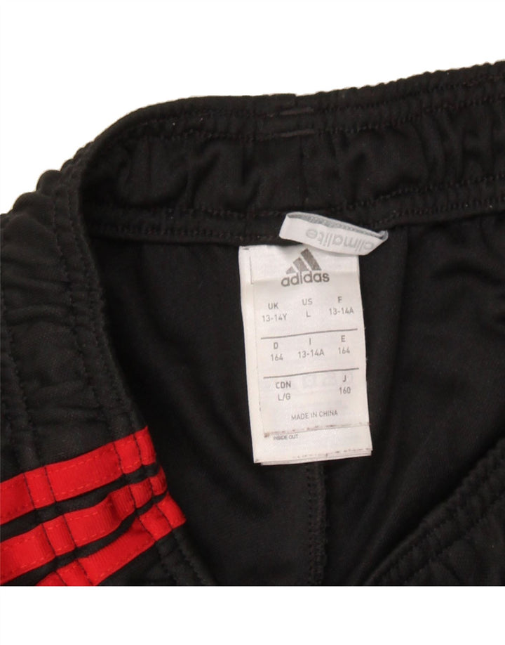 ADIDAS Boys Climalite Tracksuit Trousers 13-14 Years Black Polyester Vintage Adidas and Second-Hand Adidas from Messina Hembry 