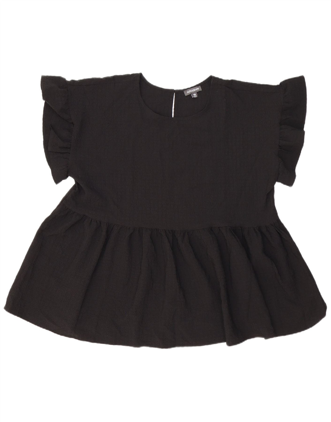 Marks & Spencer Haut chemisier surdimensionné autographe pour femme UK 16 Large Noir