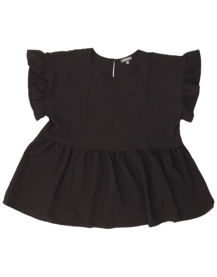 Marks & Spencer Haut chemisier surdimensionné autographe pour femme UK 16 Large Noir