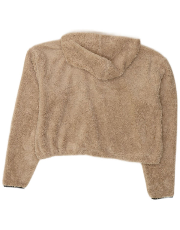 Topshop Pull polaire surdimensionné à capuche et col zippé pour femme UK 8 Small Beige