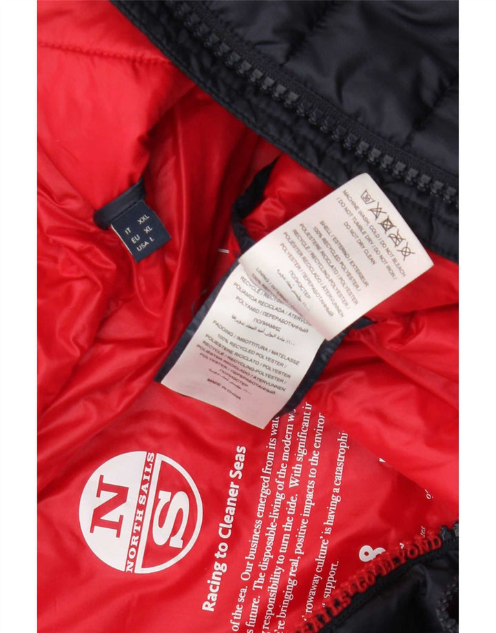 North Sails Veste matelassée à capuche pour homme UK 42 XL Bleu marine Polyester