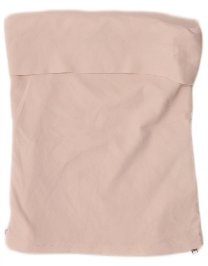 Zara Femme Haut Court Sans Bretelles UK 12 Polyester Beige Moyen