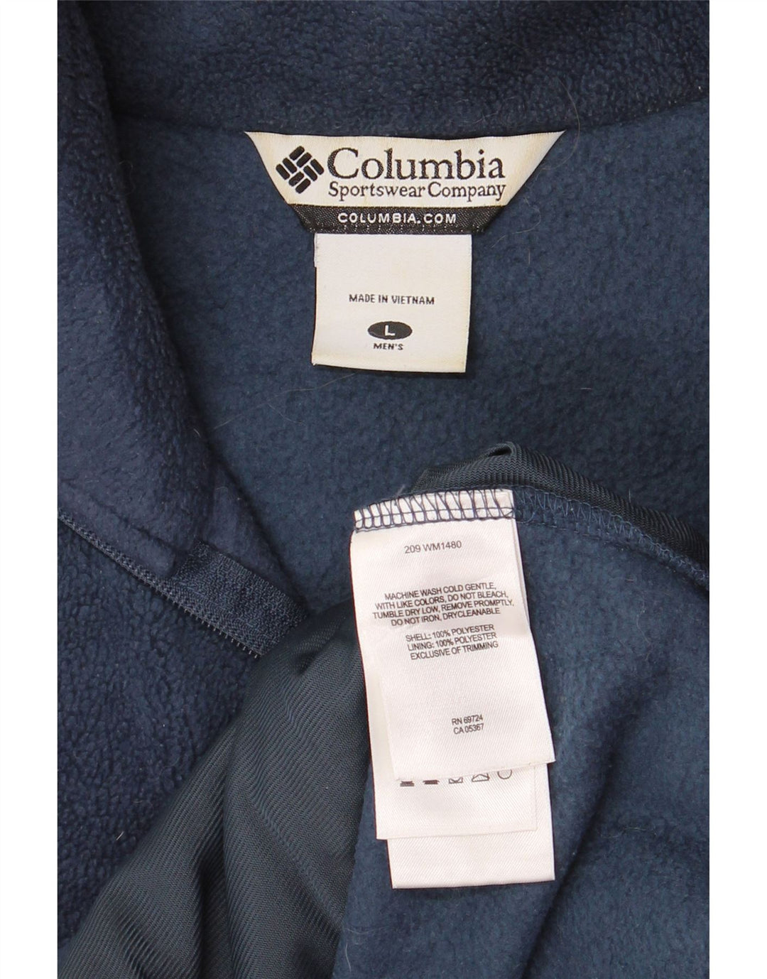 COLUMBIA Gilet Polaire Homme UK 40 Large Bleu Marine Polyester