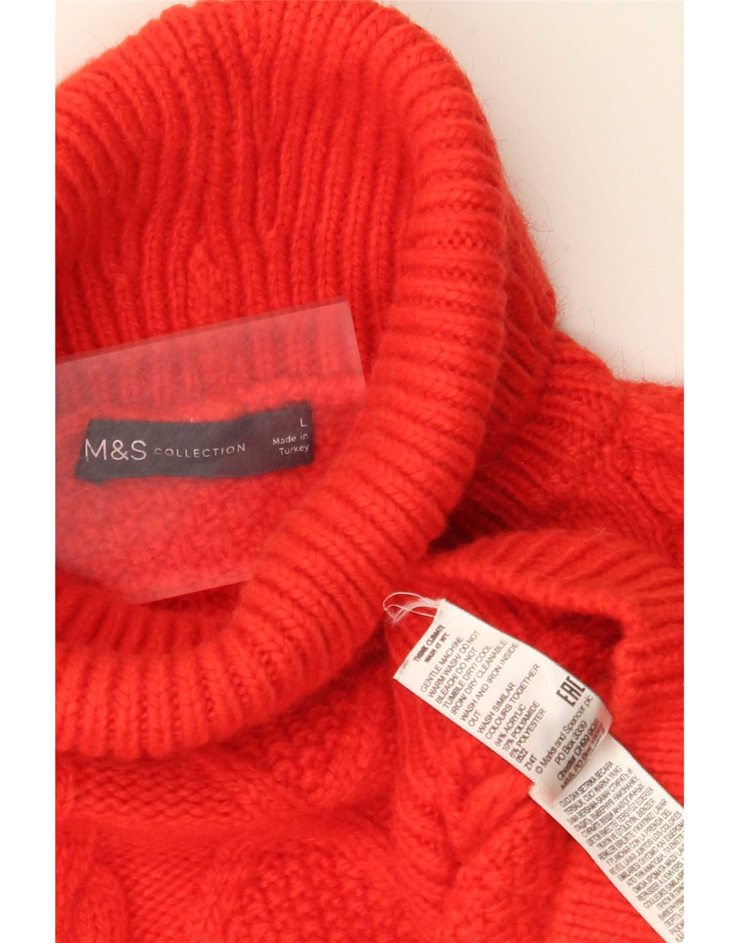 Marks & Spencer Pull surdimensionné à col roulé pour femme UK 16 Large Rouge