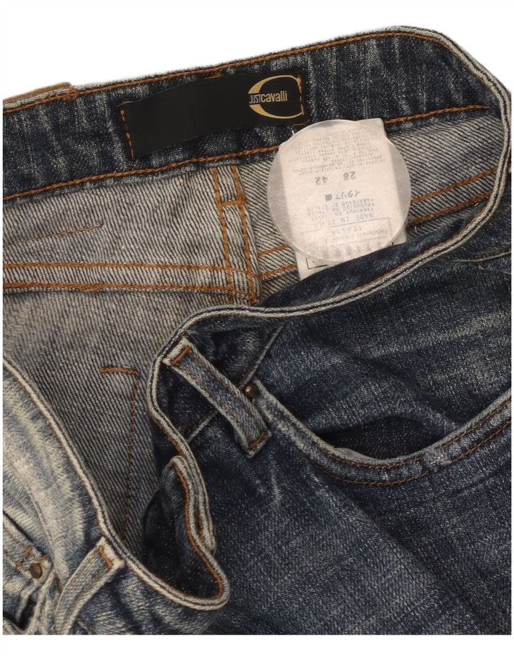 JUST CAVALLI Jean Bootcut Femme IT 42 Moyen W28 L31 Bleu Coton