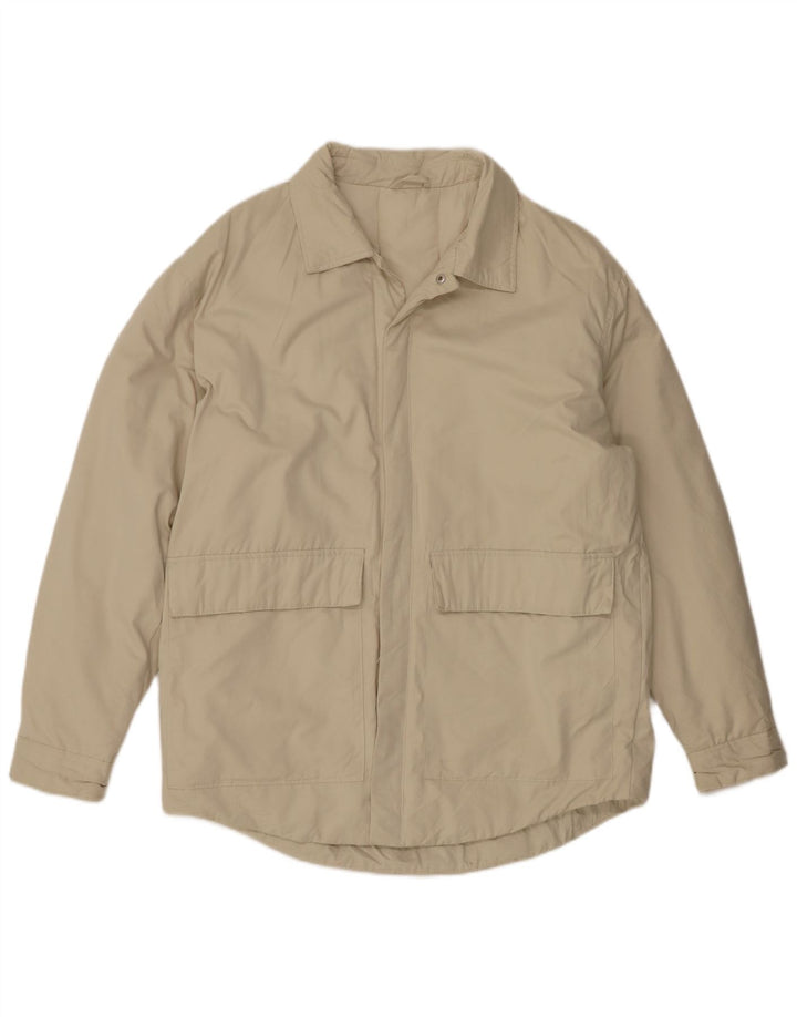 Zara Veste Bomber Homme UK 40 Large Beige Polyester