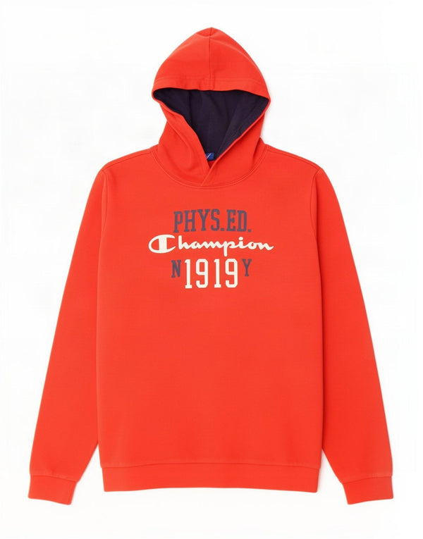 Champion Pull à capuche graphique pour garçon 13-14 ans XL Rouge Coton
