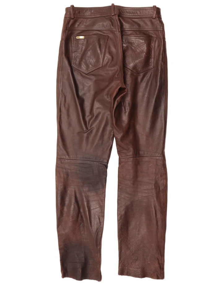 LINUS Pantalon droit en cuir pour homme W32 L33 Cuir marron