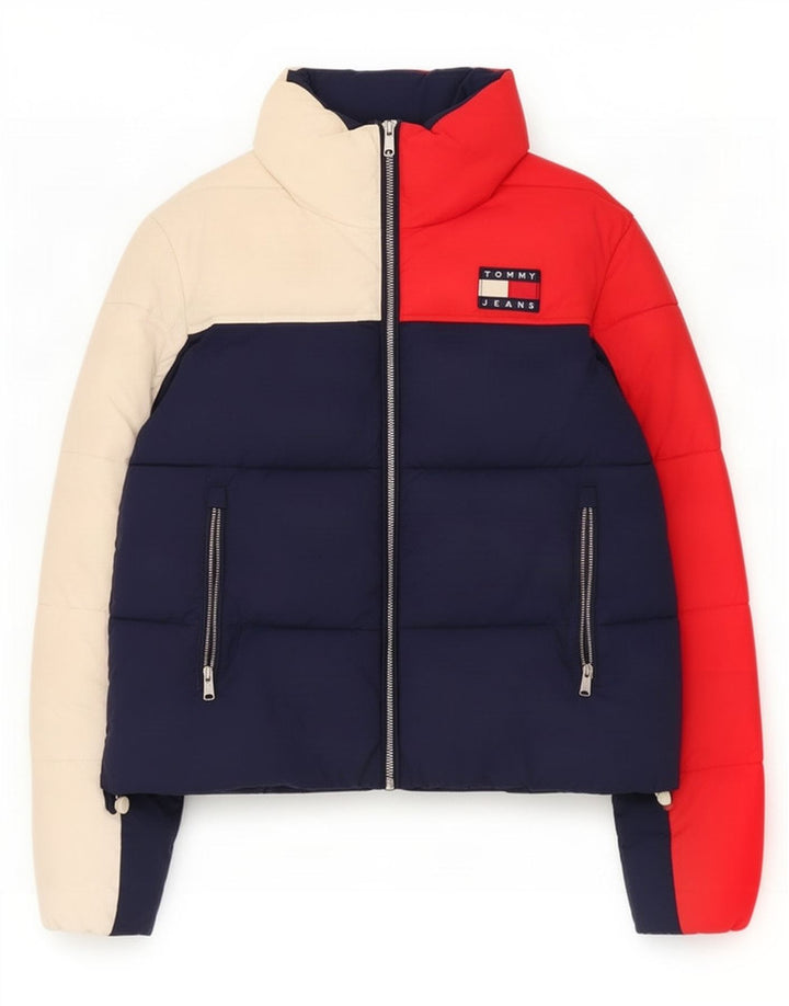 Tommy Hilfiger Veste matelassée pour femme UK 14 Medium Navy Blue Colourblock