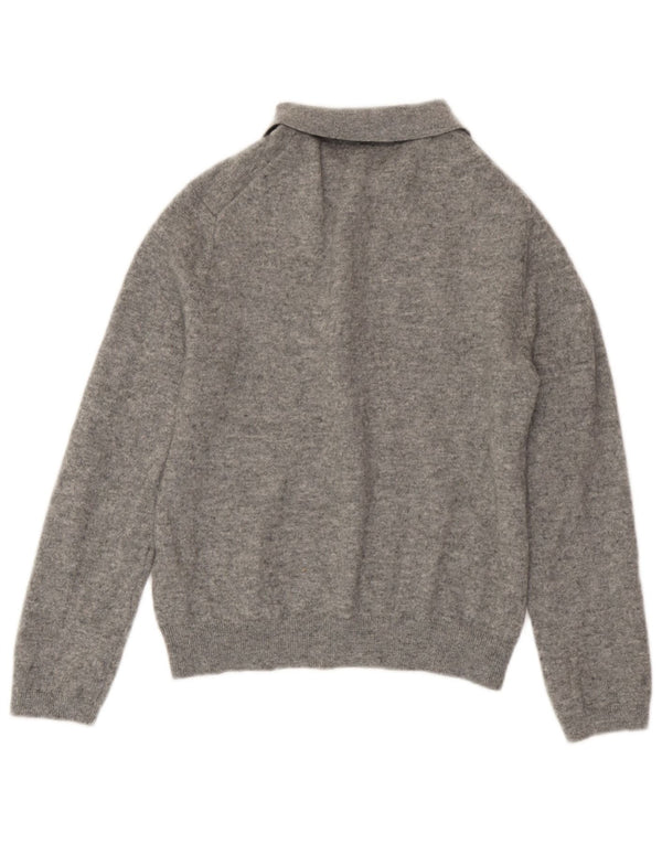 Zara Pull col polo pour femme UK 18 XL Laine mouchetée gris