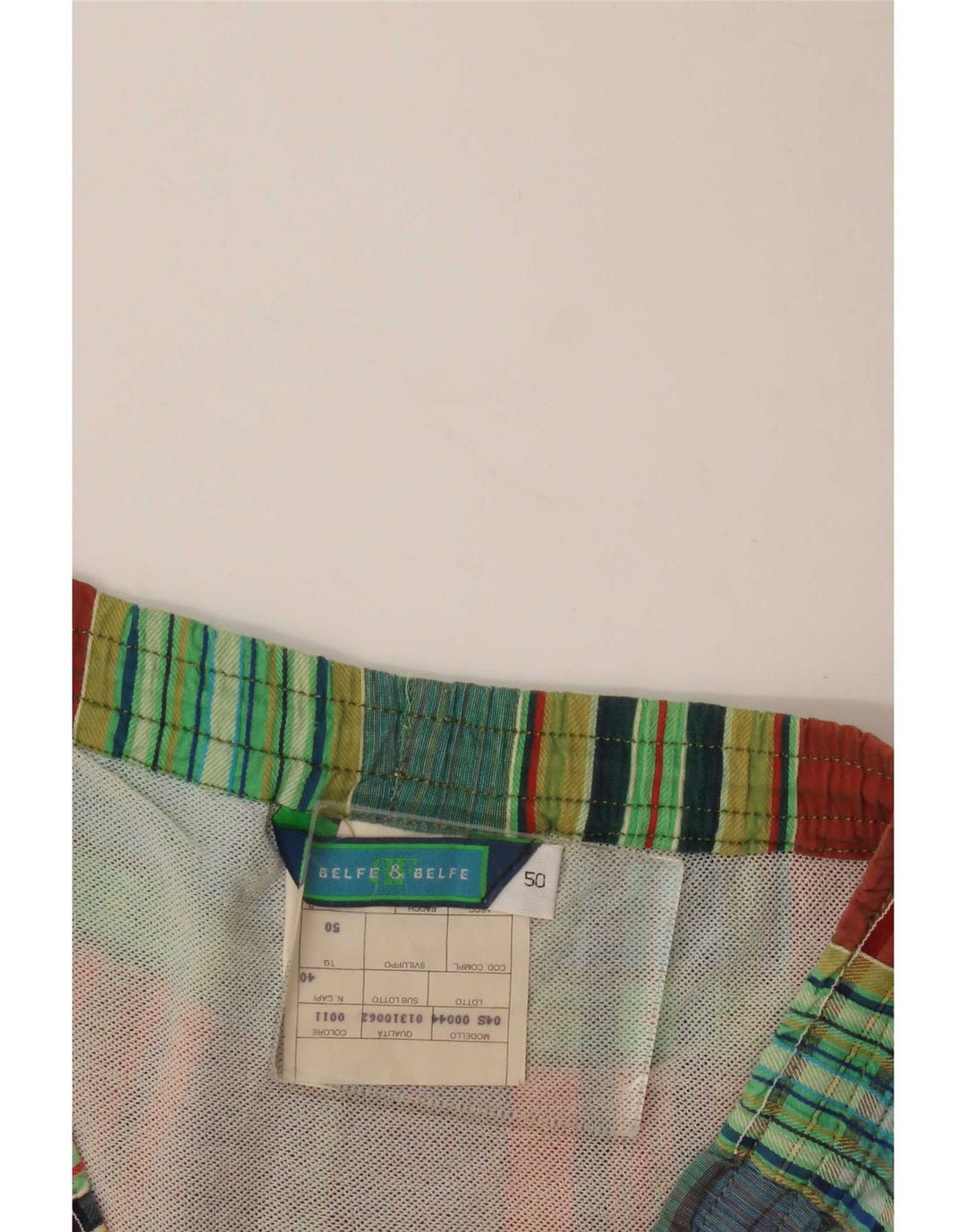 Belfe & Belfe Short de Bain Homme IT 50 Grand Coton à Carreaux Multicolore