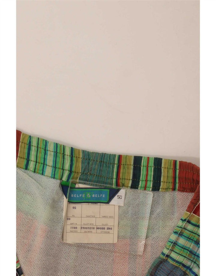 Belfe & Belfe Short de Bain Homme IT 50 Grand Coton à Carreaux Multicolore