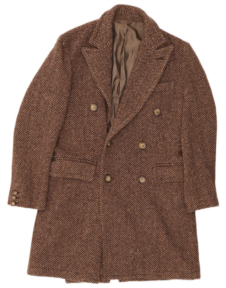 Chinook Manteau croisé pour homme IT 48 Marron moyen à chevrons