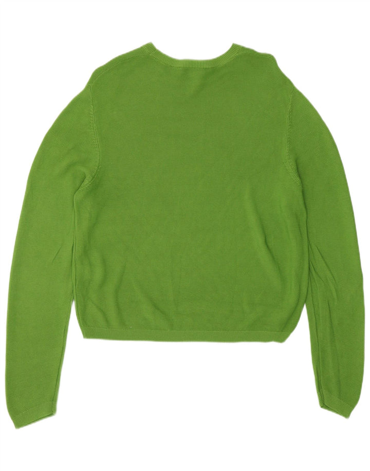 Zara Pull à col rond pour femme UK 14 Viscose vert moyen