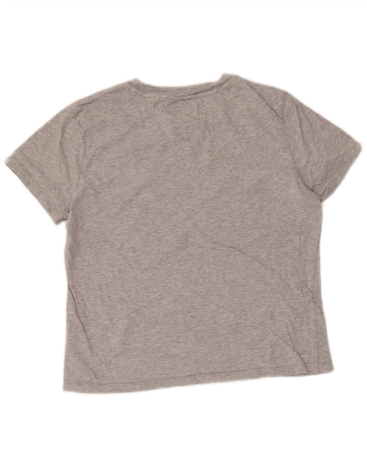 TOMMY HILFIGER T-Shirt Graphique Femme UK 14 Coton Chiné Gris Moyen