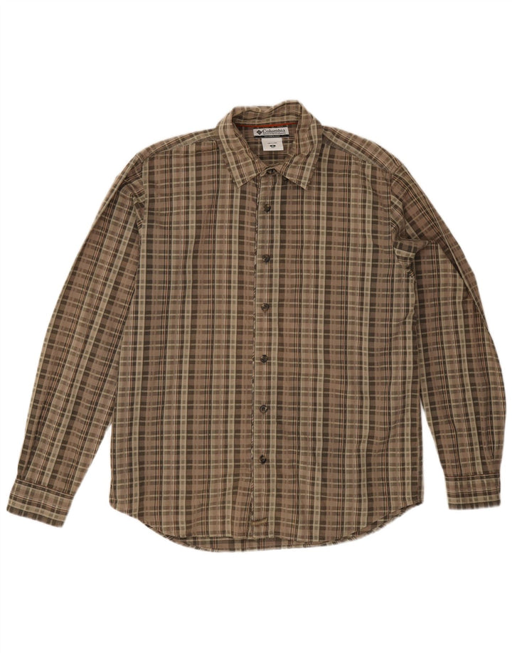 Columbia Chemise Homme Marron Moyen Carreaux Coton