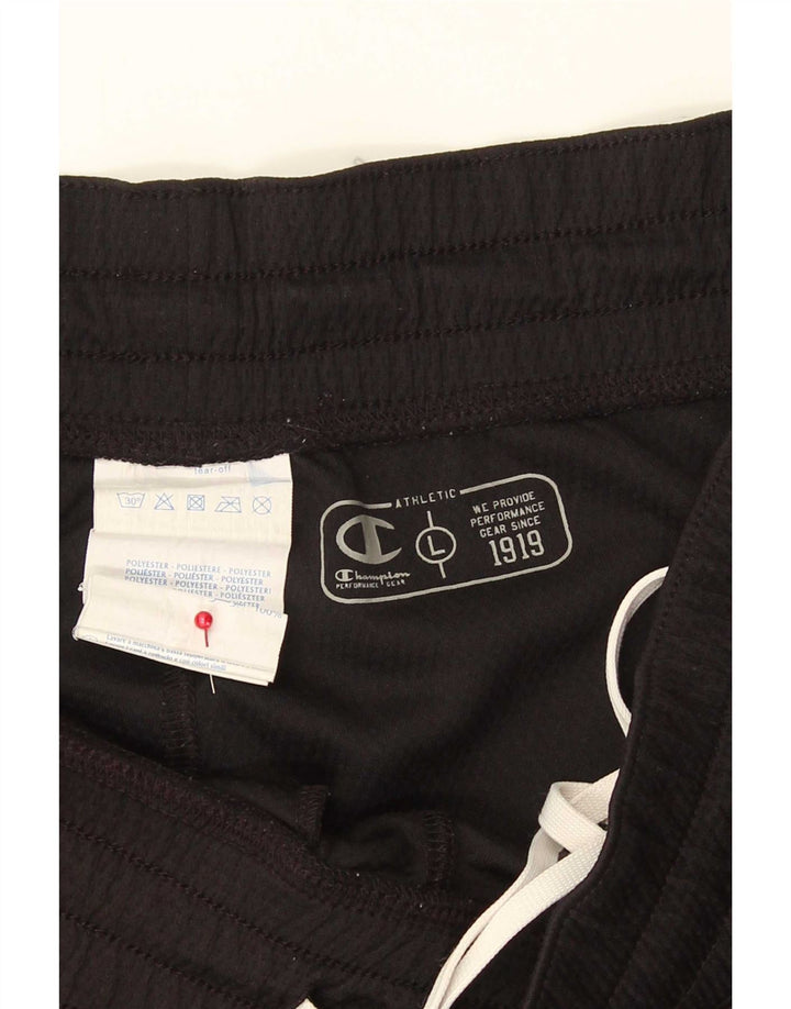 Champion Short de sport graphique pour hommes, grand, noir, polyester color block