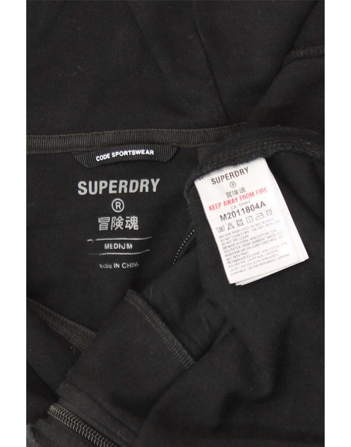 Superdry Pull à capuche zippé en coton noir moyen pour homme
