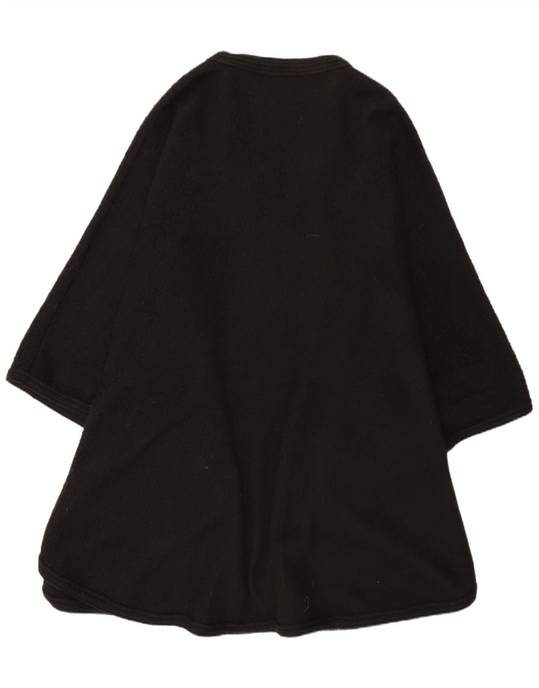 vintage Femmes Poncho Cardigan Pull Taille Unique Laine d’Alpaga Noir
